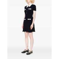 Rochii Self-Portrait Dama pagina 2 - Rochii Self-Portrait Blue Mini Dress With Contrasting Collar And Jewel Buttons In Viscose Blend Woman BLUE Femei (BM 18972594) - B-mall.ro