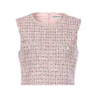 Rochii Pink Crewneck Sleeveless Mini Dress With Crystal Embellishments In Tech Fabric Woman Femei