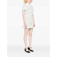 Rochii Self-Portrait Dama pagina 2 - Rochii Self-Portrait White Mini Dress With Jewel Buttons And All-Over Check Motif In Tech Fabric Woman WHITE Femei (BM 18972612) - B-mall.ro