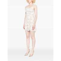 Rochii Self-Portrait Dama pagina 2 - Rochii Self-Portrait White Sleeveless Mini Dress With Floral Lace Embroidery And Scallop Hem In Cotton Blend Woman WHITE Femei (BM 18972621) - B-mall.ro