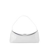Genti de umar 'Le Calisso' White Shoulder Bag With Engraved Snap Button In Leather Woman Femei