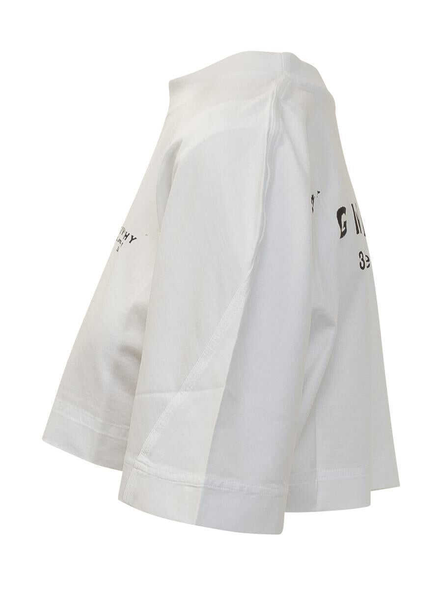 Tricouri Givenchy Givenchy Givenchy White Cropped T-Shirt WHITE Femei (BM 18972759) 3