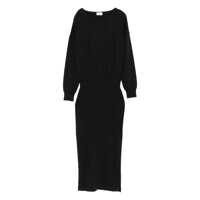 Rochii Brown Dress With Boat Neck In Wool And Cashmere Blend Woman Femei