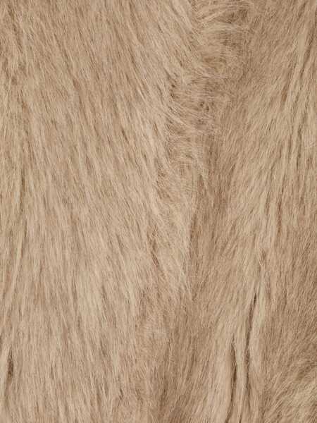 Geci VALENTINI 1972 Beige Sleeveless Jacket With Hood And Drawstring In Faux Fur Woman Beige Femei (BM 18973098) 3