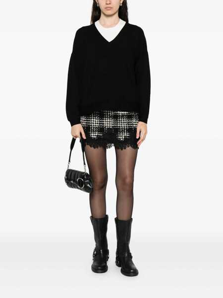 Pulovere Majestic Filatures Majestic Filatures Black V-Neck Sweatshirt Black Femei (BM 18973410) 2