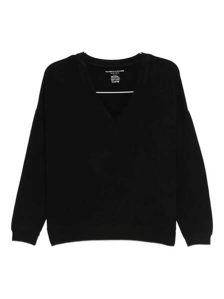 Pulovere Majestic Filatures Majestic Filatures Black V-Neck Sweatshirt Black Femei (BM 18973410) 1