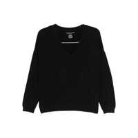 Pulovere Majestic Filatures Black V-Neck Sweatshirt Femei