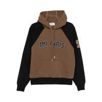 Pulovere AMI Paris Brown And Black Cotton Sweatshirt Barbati