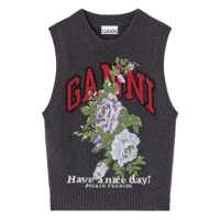 Pulovere Ganni Black Wool Knitwear Femei