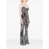 Imbracaminte NORMA KAMALI Dama - Salopete NORMA KAMALI Grey Jumpsuit With Adjustable Shoulder Straps And All-Over Leopard Motif In Tech Fabric Stretch Woman GREY Femei (BM 18973956) - B-mall.ro
