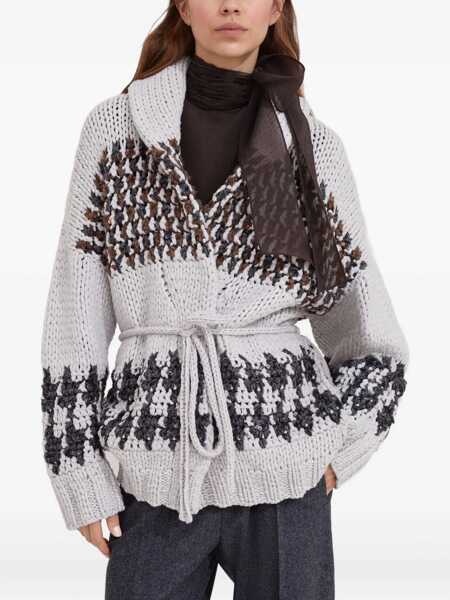 Cardigane Brunello Cucinelli Brunello Cucinelli Opera Prince Of Wales Cardigan MULTICOLOR Femei (BM 18974103) 3