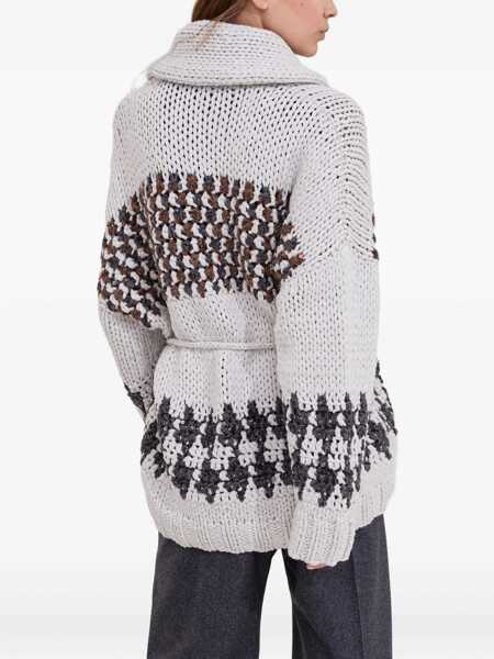 Cardigane Brunello Cucinelli Brunello Cucinelli Opera Prince Of Wales Cardigan MULTICOLOR Femei (BM 18974103) 4