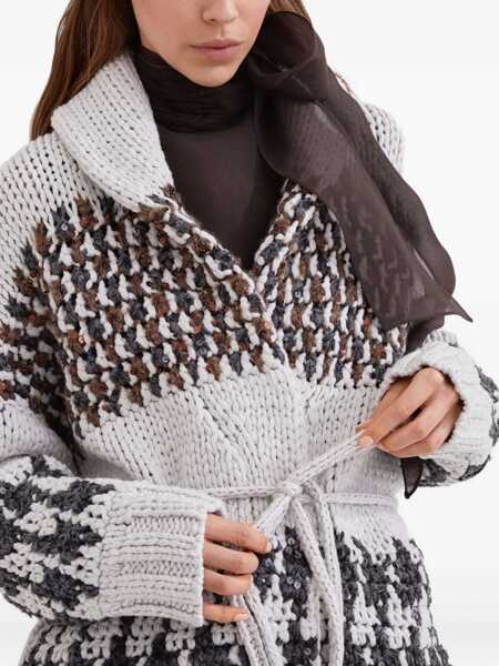 Cardigane Brunello Cucinelli Brunello Cucinelli Opera Prince Of Wales Cardigan MULTICOLOR Femei (BM 18974103) 5