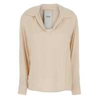 Camasi White Shirt With Spread Collar With V Neck In Fabric Woman Femei