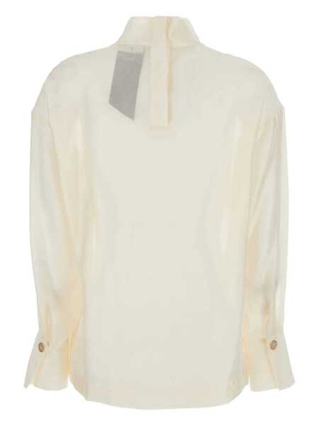 Camasi Rame White Turtleneck Pullover With Buttoned Cuffs In Tech Fabric Woman WHITE Femei (BM 18974166) 2