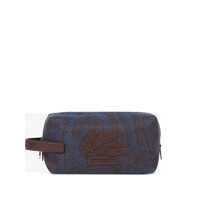 Genti de mana Etro Etro Essential Small Pouch In Jacquard Blue And Brown Barbati