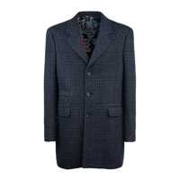Paltoane Etro Blue Wool Plaid Coat Barbati