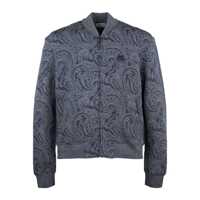 Geci Etro Gray Jacquard Bomber With Logo Barbati