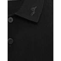 Imbracaminte JACQUEMUS pentru Barbati - Tricouri Polo JACQUEMUS Black Polo Shirt With Tone-On-Tone Logo On Front In Cotton Knit Man Black Barbati (BM 18974640) - B-mall.ro