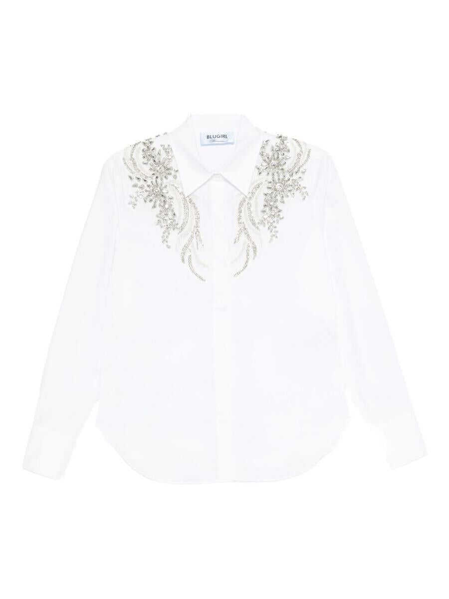 Camasi Blumarine Blumarine Shirt With Rhinestones WHITE Femei (BM 18974670) 1