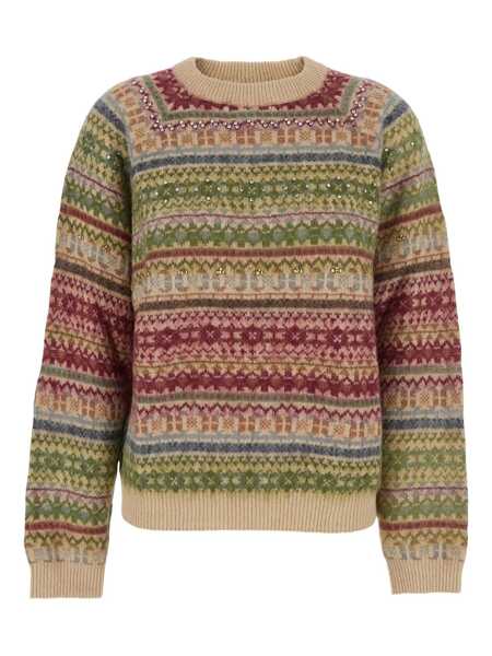 Pulovere Semicouture Multicolor Knit Crewneck Sweater With Striped Motif In Wool Blend Woman MULTICOLOR Femei (BM 18974787) 1