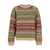 Semicouture Multicolor Knit Crewneck Sweater With Striped Motif In Wool Blend Woman MULTICOLOR