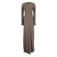 Rochii Grey Crewneck Long Dress With Rear Concealed Zip In Viscose Blend Woman Femei