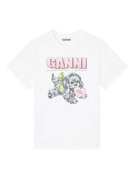 Topuri Ganni Ganni T-Shirts And Polos WHITE Femei (BM 18974937) 1