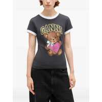 Imbracaminte Ganni Dama pagina 3 - Tricouri Polo Ganni Ganni Black Cotton T-Shirt Black Femei (BM 18974940) - B-mall.ro
