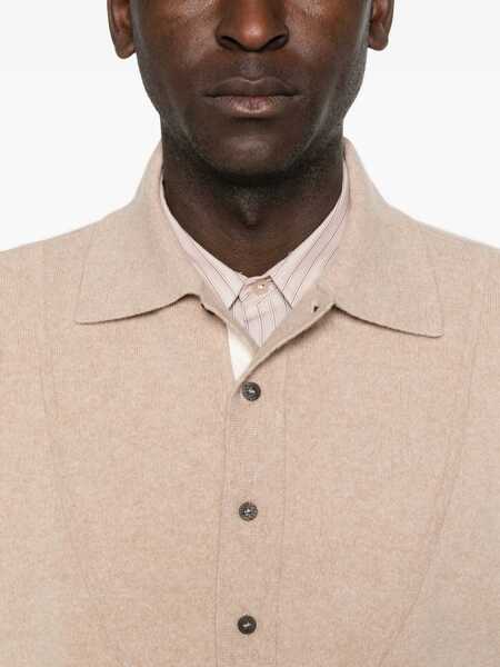 Tricouri Polo JACQUEMUS Beige Sweater With Polo Collar And Ribbed Details In Wool Man Beige Barbati (BM 18974958) 5