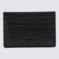Portofele Tom Ford Black Leather Card Holder Barbati