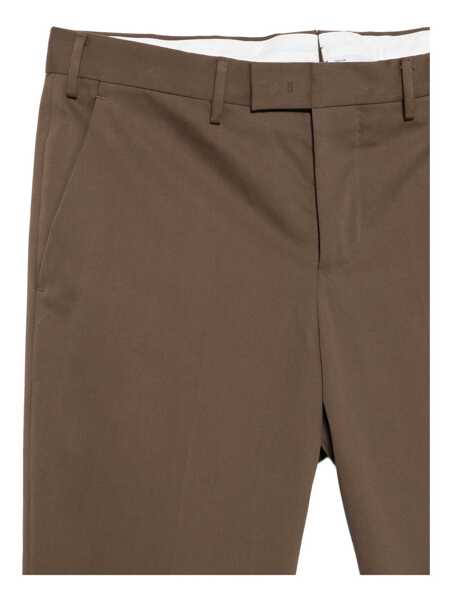 Pantaloni casual PT TORINO MASTER, Flat Front, Diagonal Pockets, Flap Back Pockets, Turn-Up Brown Barbati (BM 18975483) 3