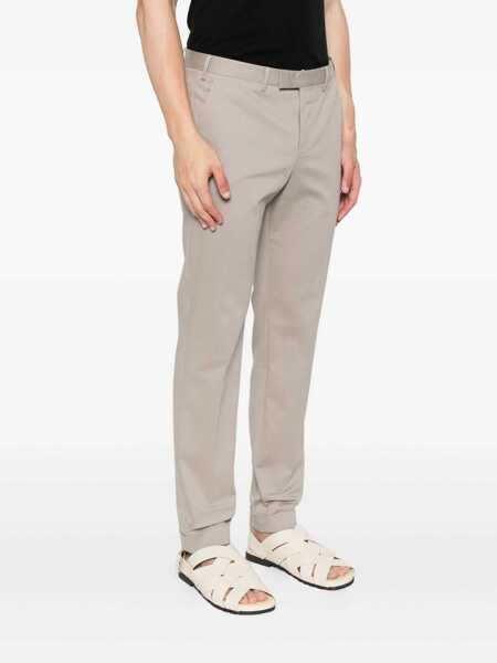 Pantaloni casual PT TORINO MASTER, Flat Front, Diagonal Pockets, Flap Back Pockets, Turn-Up Beige Barbati (BM 18975492) 3