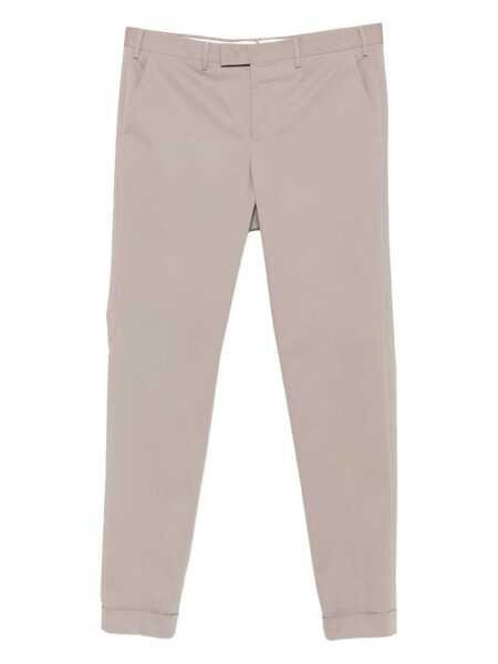 Pantaloni casual PT TORINO MASTER, Flat Front, Diagonal Pockets, Flap Back Pockets, Turn-Up Beige Barbati (BM 18975492) 1