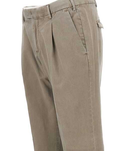 Pantaloni casual PT TORINO MASTER, 1 Pleat, Diagonal Pockets, Flap Back Pockets, Turn-Up Beige Barbati (BM 18975495) 3