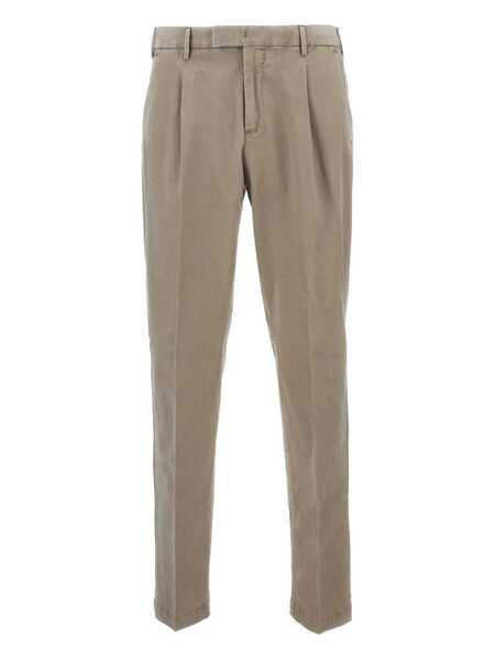 Pantaloni casual PT TORINO MASTER, 1 Pleat, Diagonal Pockets, Flap Back Pockets, Turn-Up Beige Barbati (BM 18975495) 1