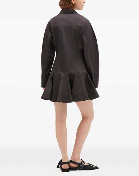 Rochii Ganni Short chemisier Dress BLACK Femei (BM 18975781) 3