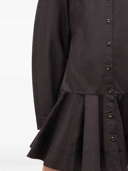 Rochii Ganni Short chemisier Dress BLACK Femei (BM 18975781) 4