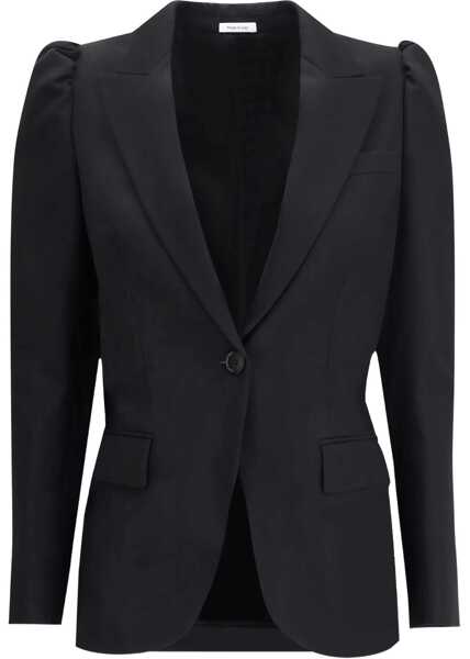 Jachete Alexander McQueen Black single-breasted jacket BLACK Femei (BM 18975823) 1