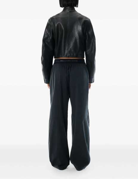 Pantaloni casual Alexander Wang Trousers with elastic waistband and contrasting jacquard logo BLACK Femei (BM 18975847) 3