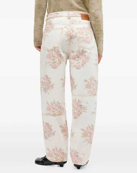 Blugi Ganni Stary floral-print Jeans EGRET Femei (BM 18975886) 3