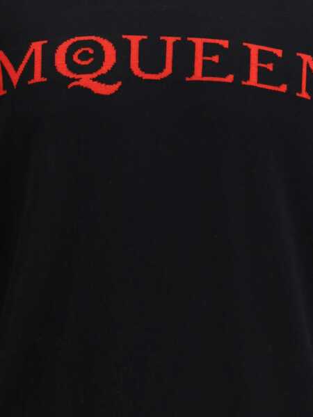 Pulovere Alexander McQueen Logoed wool Sweater BLACK/LUST RED Barbati (BM 18975895) 4