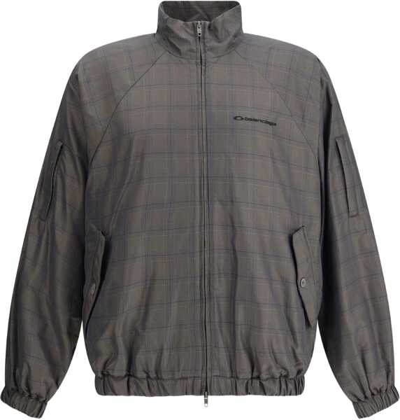 Jachete Balenciaga Zipped Jacket with Brown and Blue checked motif GREY/BLUE Barbati (BM 18975907) 1