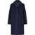 Tory Burch Reversible double-face Wool Coat MEDIUM NAVY/T LOGO