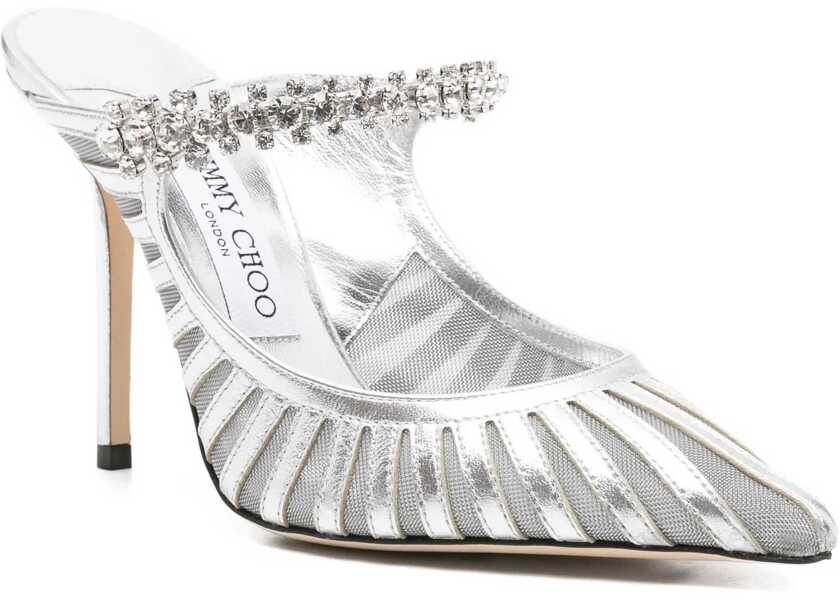 Pantofi cu toc Jimmy Choo Bing 100 Sabot SILVER Femei (BM 18975928) 2