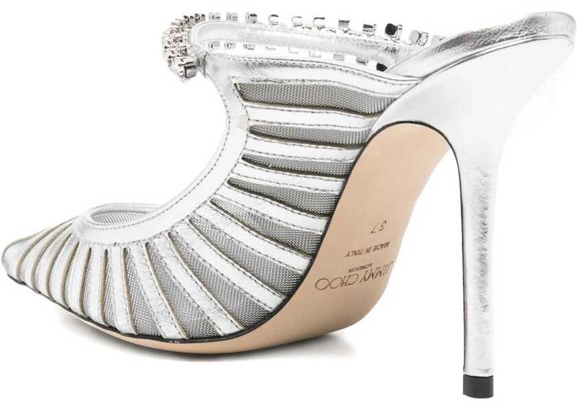 Pantofi cu toc Jimmy Choo Bing 100 Sabot SILVER Femei (BM 18975928) 3