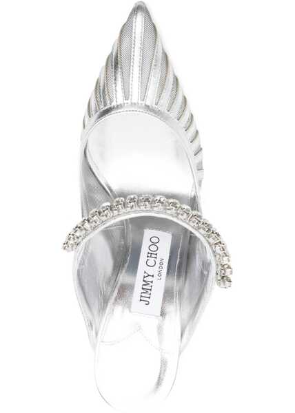 Pantofi cu toc Jimmy Choo Bing 100 Sabot SILVER Femei (BM 18975928) 4