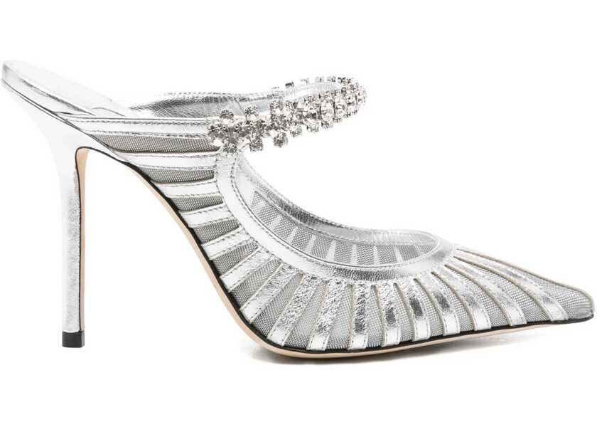 Pantofi cu toc Jimmy Choo Bing 100 Sabot SILVER Femei (BM 18975928) 1