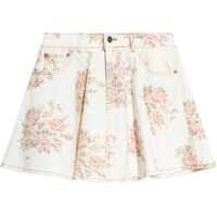 Fuste Floral print denim Miniskirt Femei