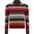 Tory Burch Merino Wool Turtleneck Sweater RED WIDE STRIPE